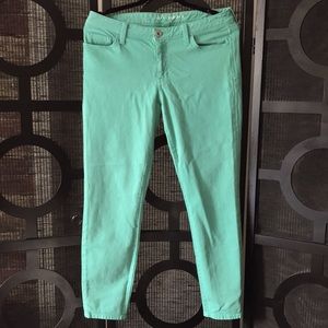 banana republic green skinny ankle jeans 30 waist